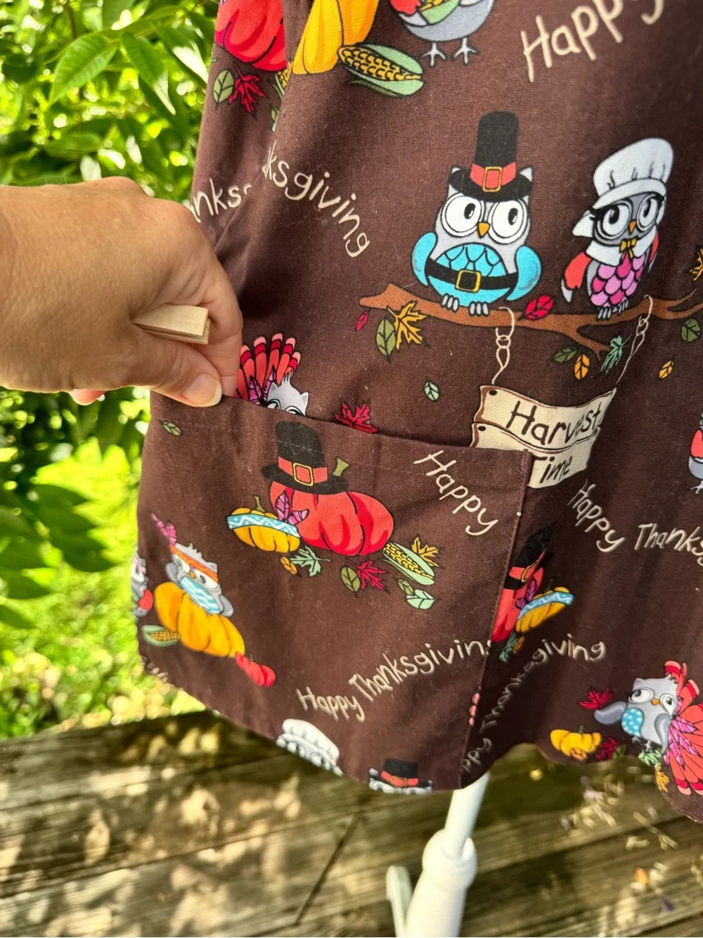 NWT ScrubStar Thanksgiving Owl Scrub Top Large Harvest Time Cotton Nurse - Picture 4 of 12